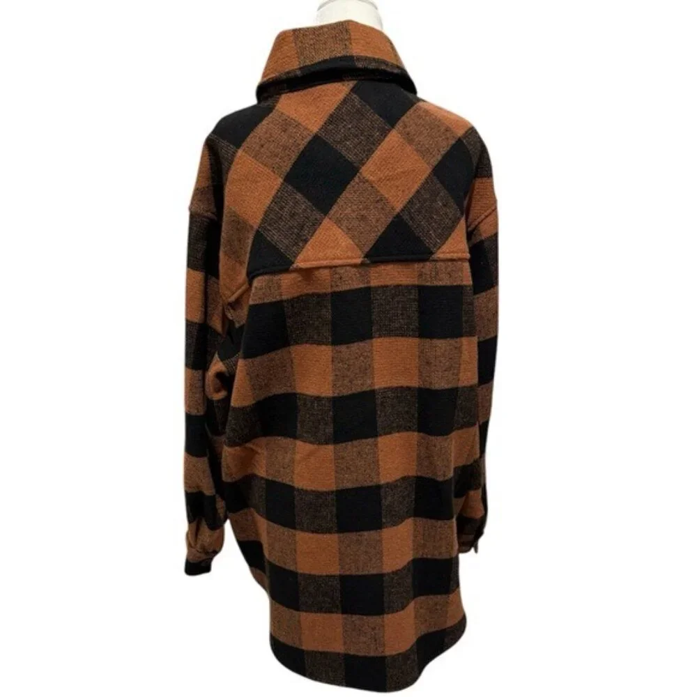 NWT RDI Orange & Black Plaid Jacket XL